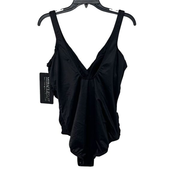 NWT Miraclesuit | Black Crossover One Piece Swimsuit 16 - Picture 4 of 8